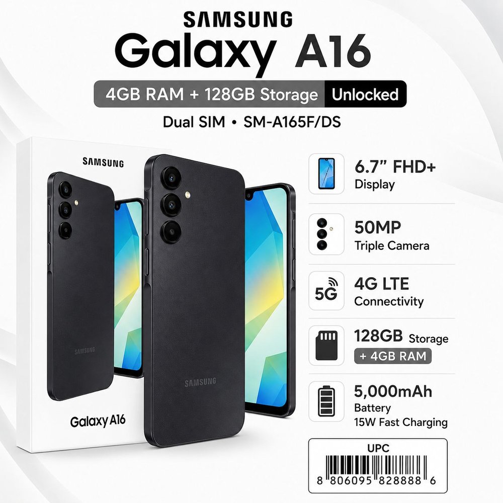 Samsung Galaxy A16 4G 128GB Dual SIM Unlocked - Black