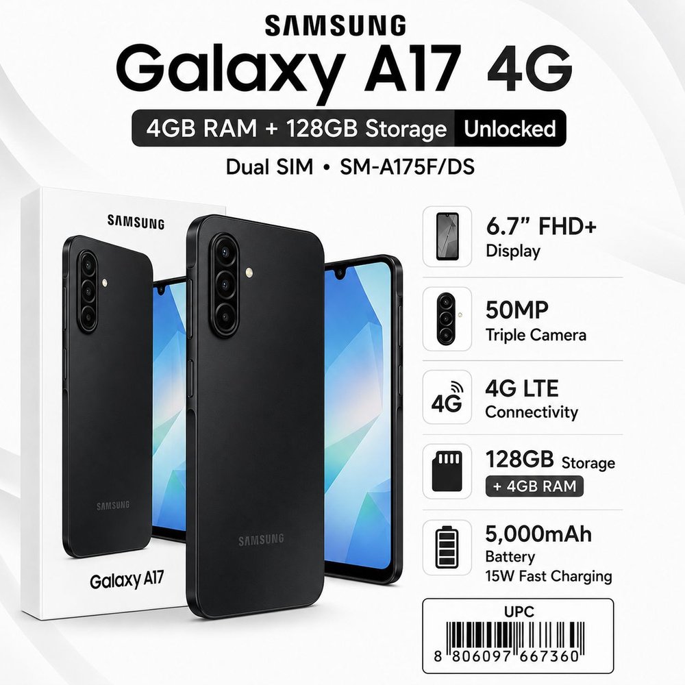 Samsung Galaxy A17 4G 128GB Dual SIM Brand New - Black