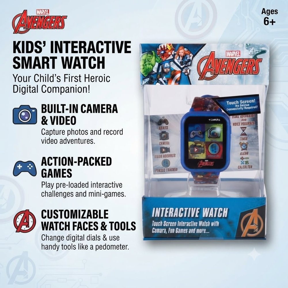 Marvel Avengers Interactive Kids Smart Watch with Camera