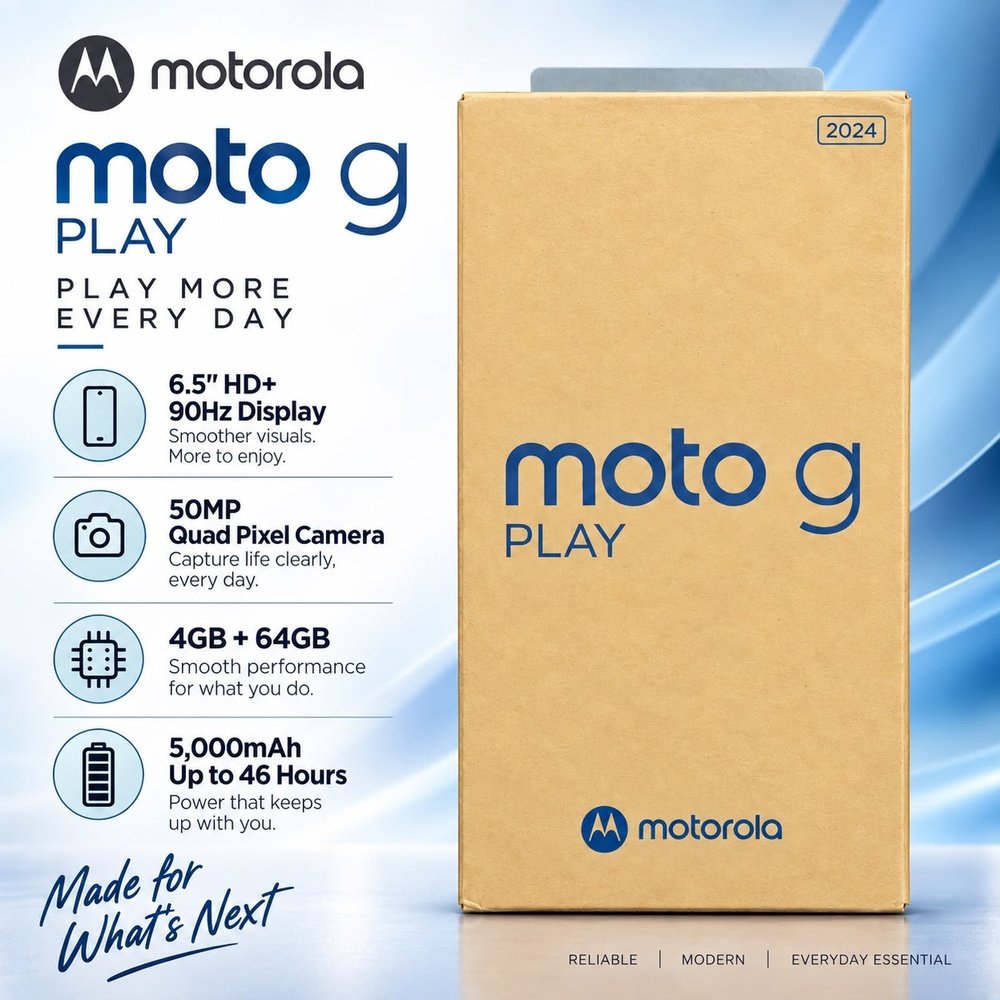 Motorola G Play 2024 Brand New 4G Smartphone - Blue