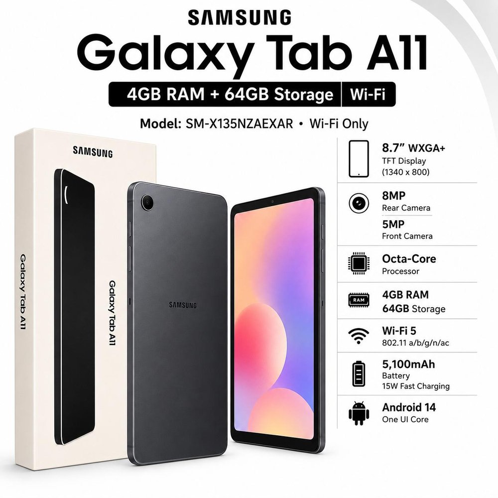 Samsung Galaxy Tab A11 Wi-Fi 64GB Tablet, Brand New Sealed